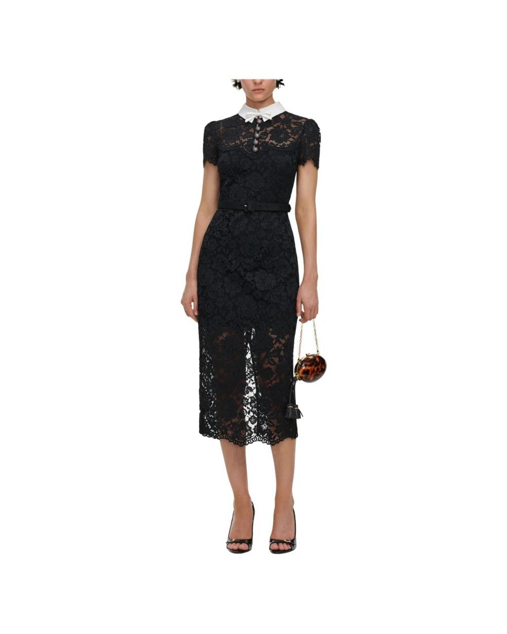Self-Portrait Black Lace Dress With Collar