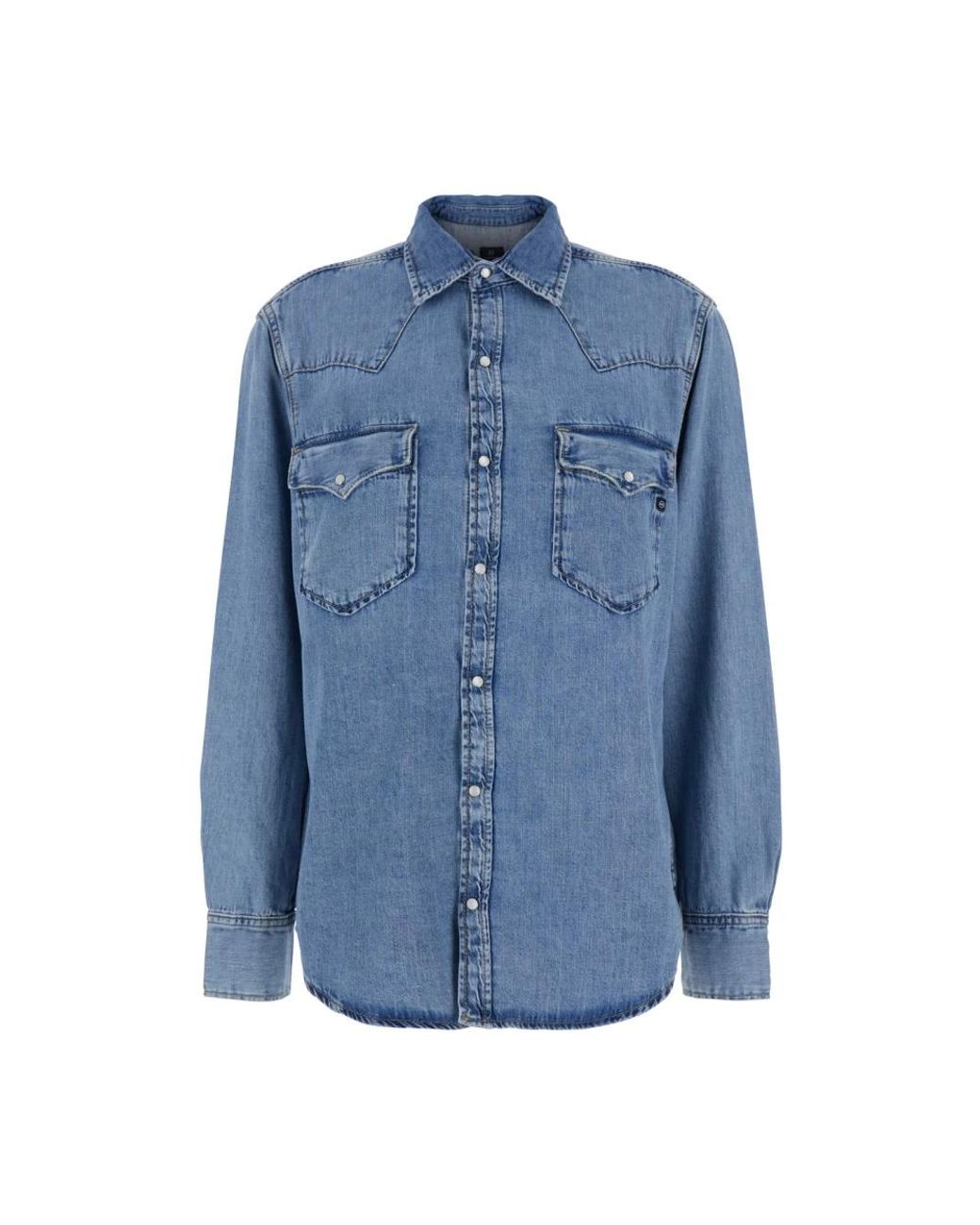 AG Jeans Blue Shirt With Classic Collar