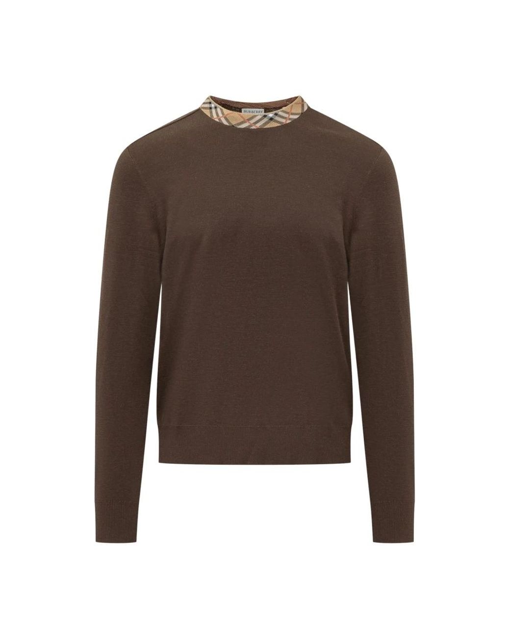 Burberry Brown Round-Neck Knitwear for men