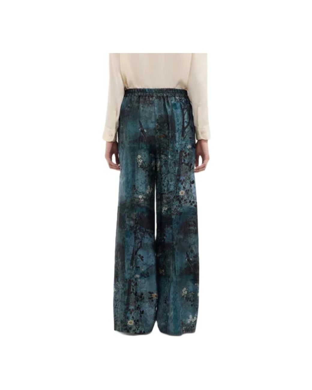 Pierre Louis Mascia Blue Wide Trousers