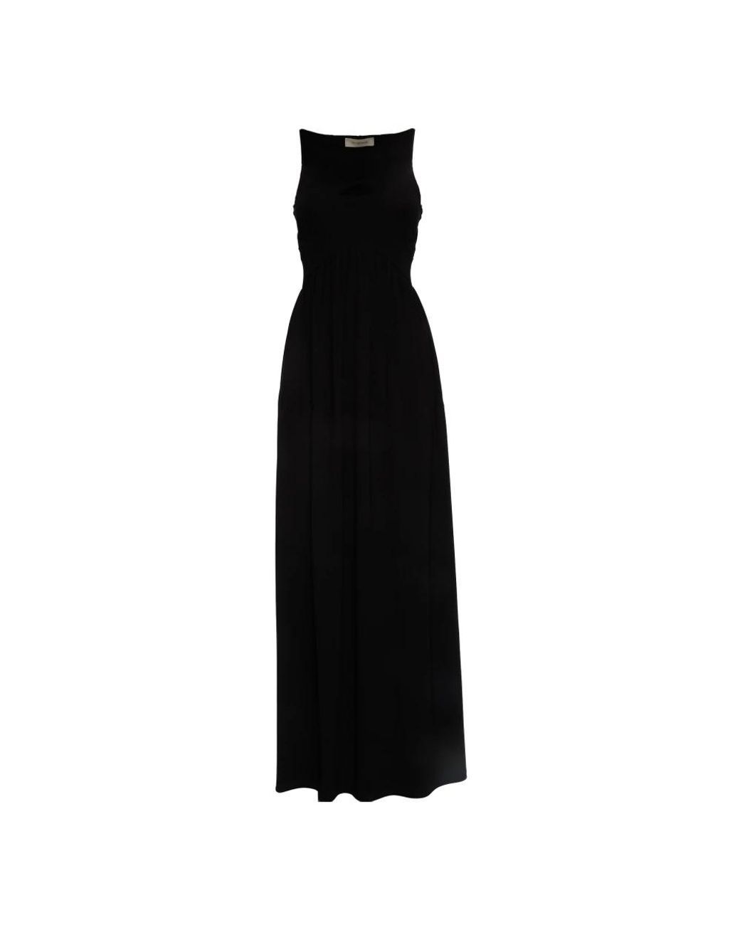 Sportmax Black Panino Cut Out Draped Midi Dress