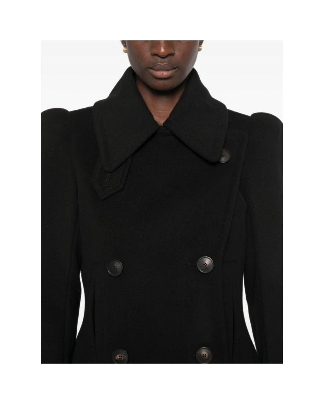 7 For All Mankind Black Double-Breasted Coats