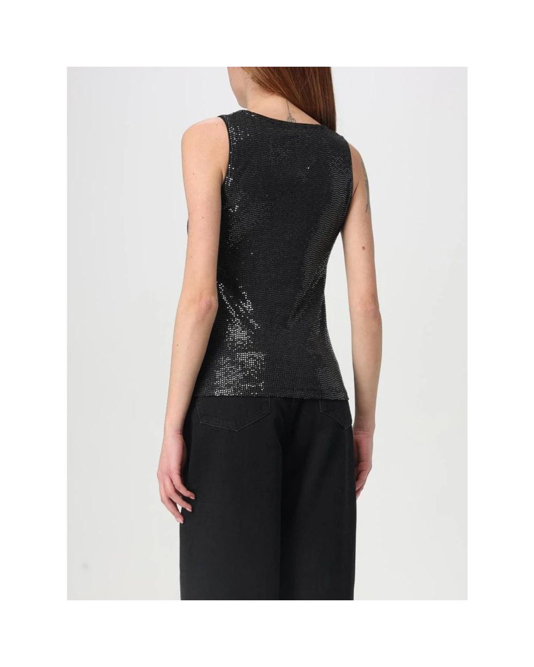 MCM Black Sleeveless Tops