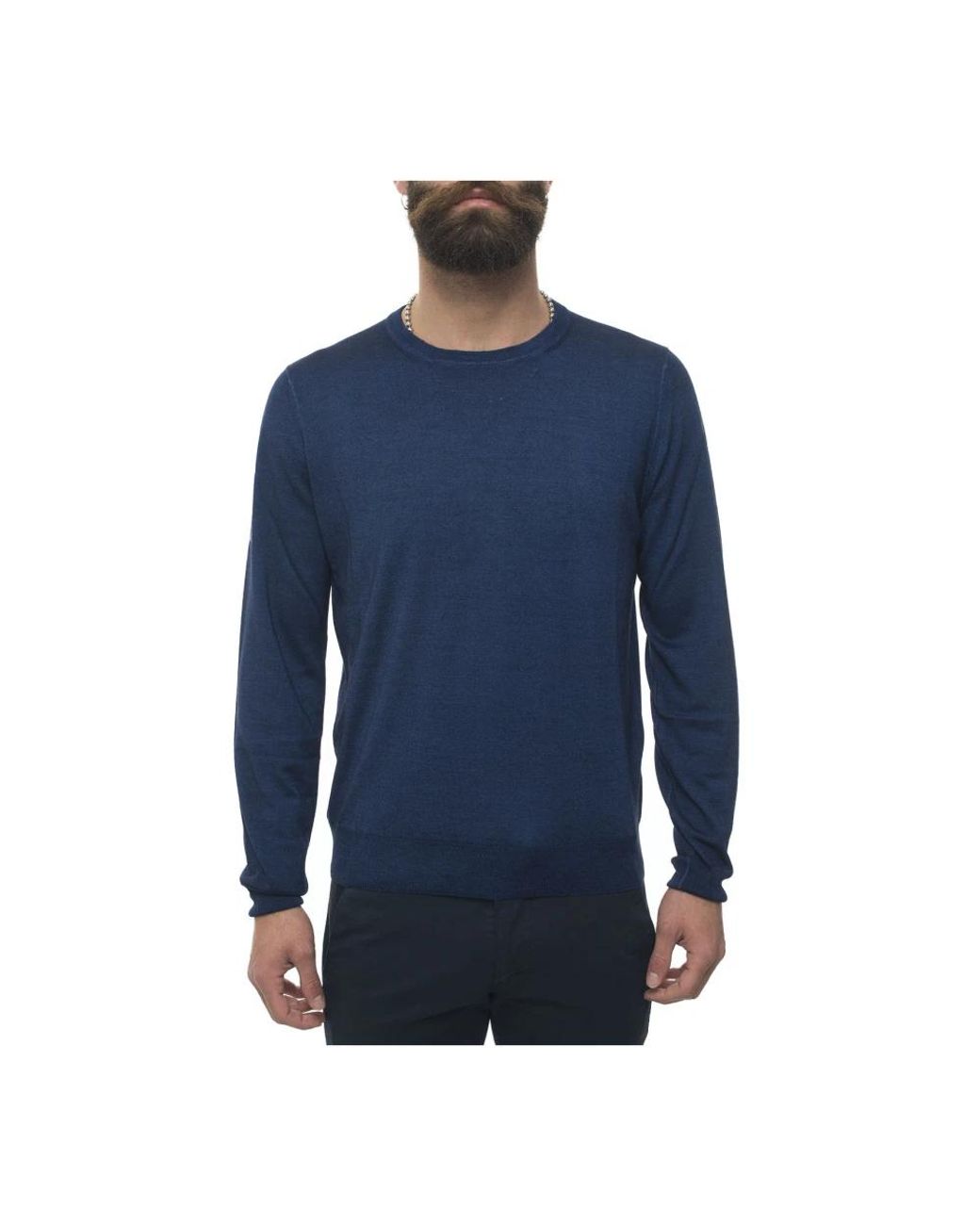 Canali Blue Round-Neck Knitwear for men