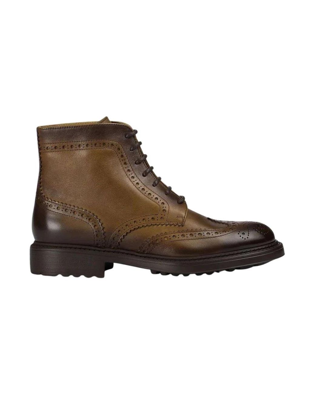 Doucal's Brown Lace-Up Boots for men