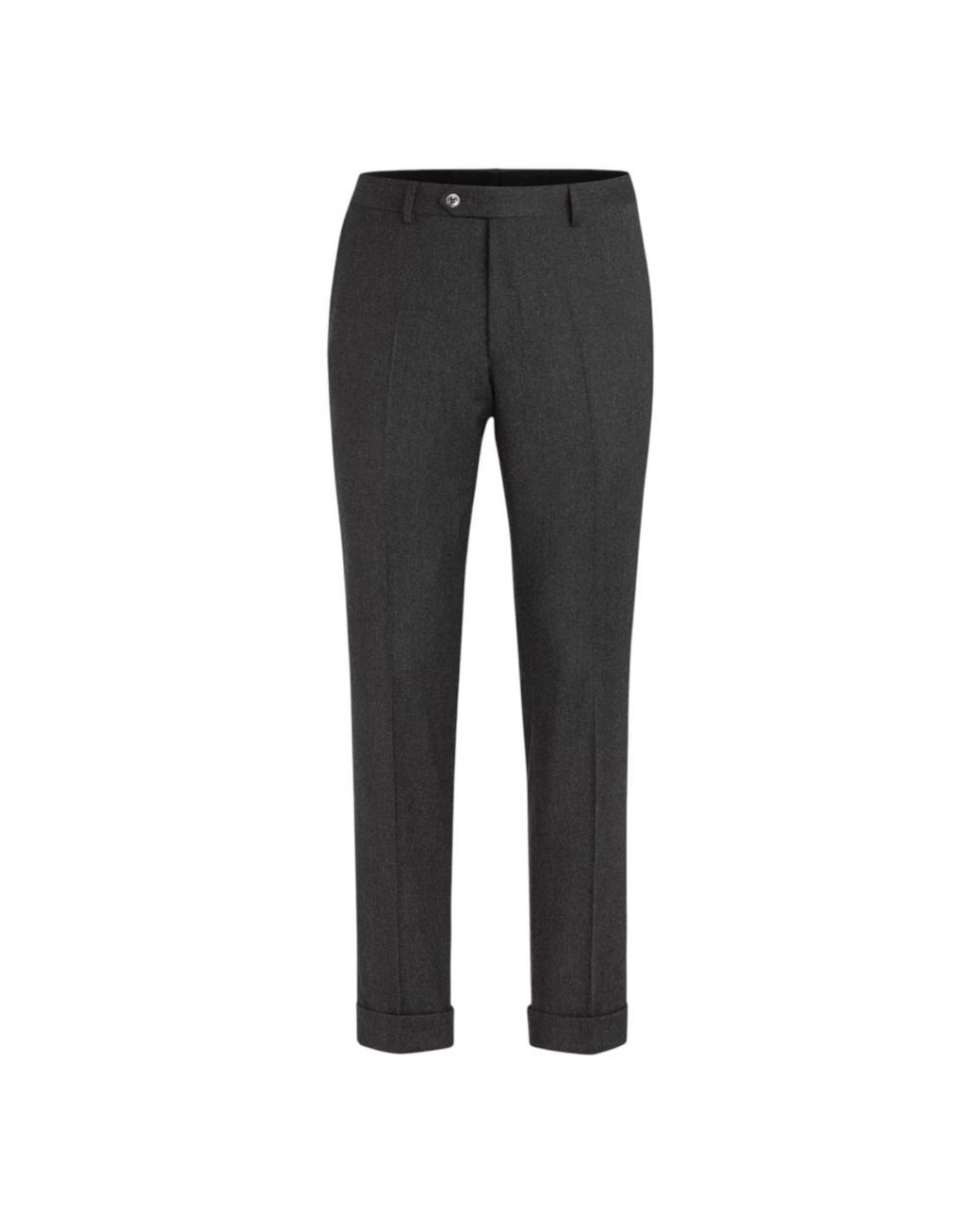 Oscar Jacobson Gray Slim-Fit Trousers for men