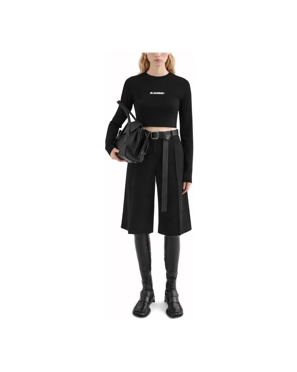 Jil Sander Black Long Sleeve T-Shirts