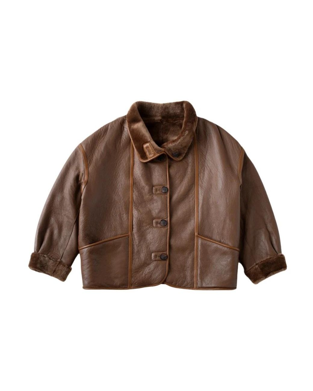 Just things we like Jin Reversible Shearling Jacket in het Brown