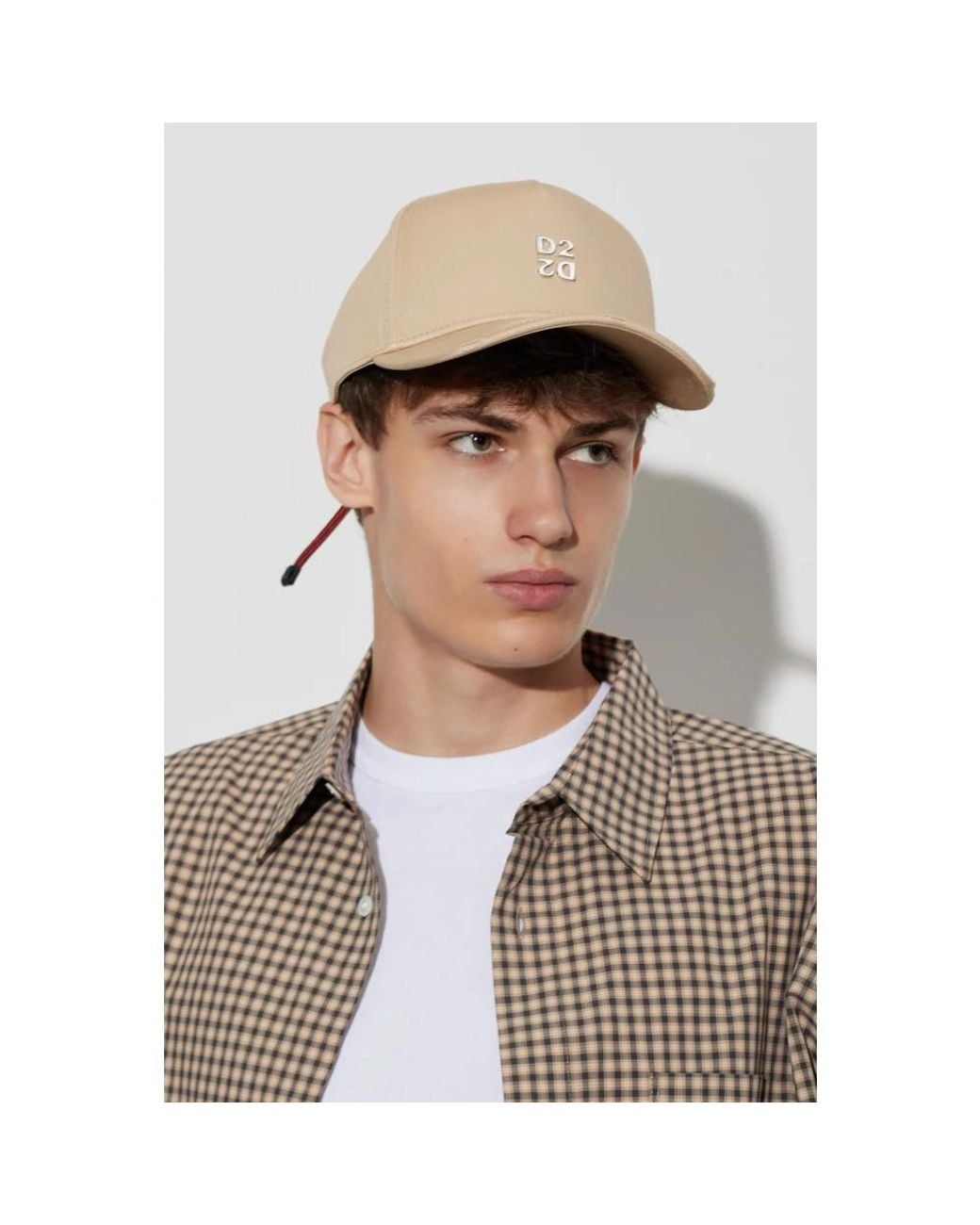DSquared² Twill Baseball Cap Mit Metall D2 Logo in Natural für Herren