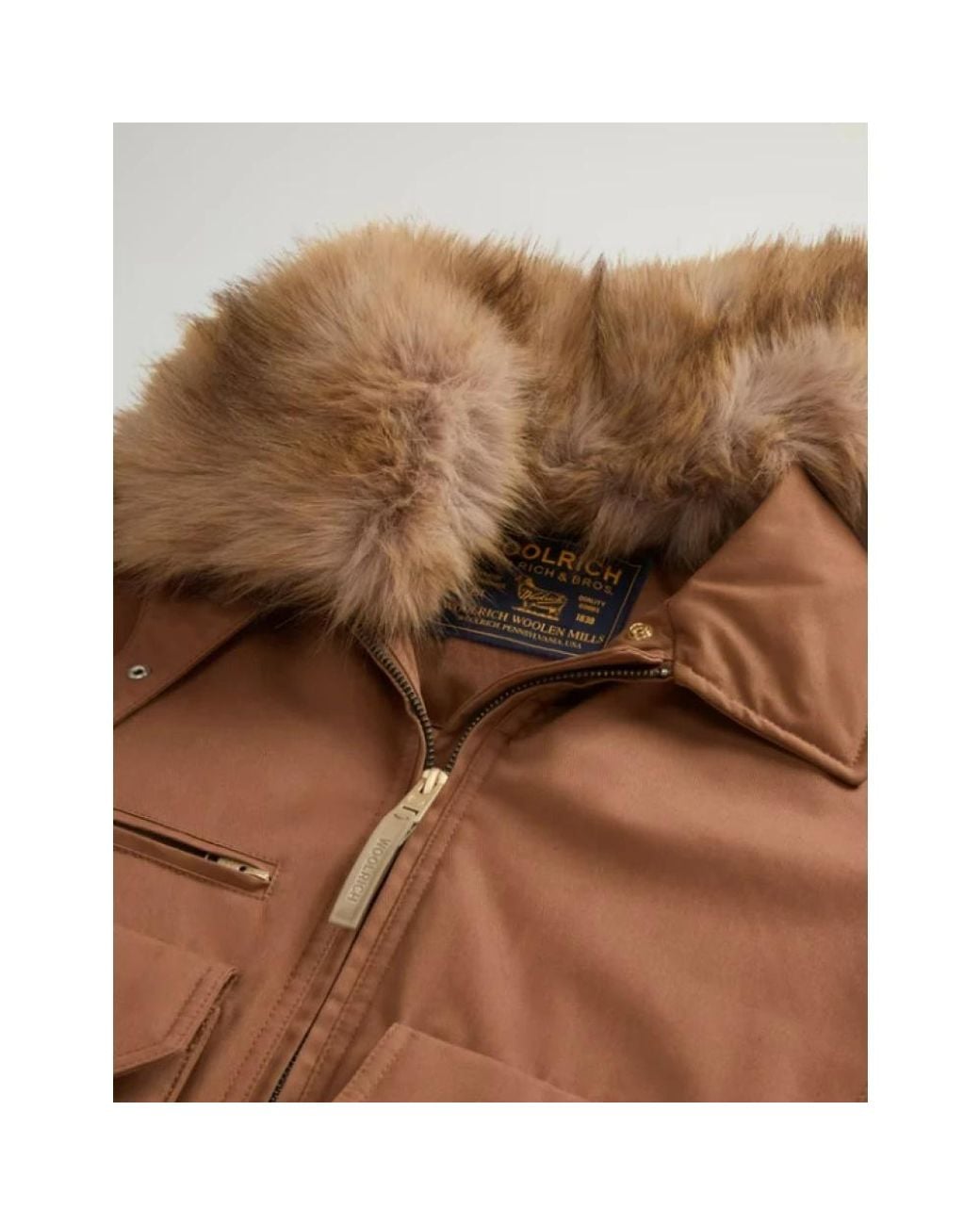 Woolrich Brown Faux Fur & Shearling Jackets