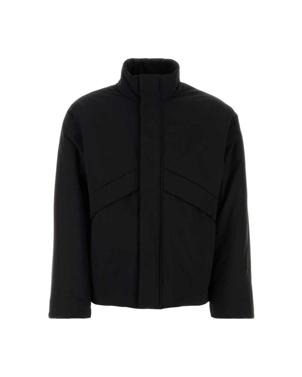 Ferragamo Jassen ,Zwart ,Katoen High Neck Gewatteerde Jas in het Black voor heren