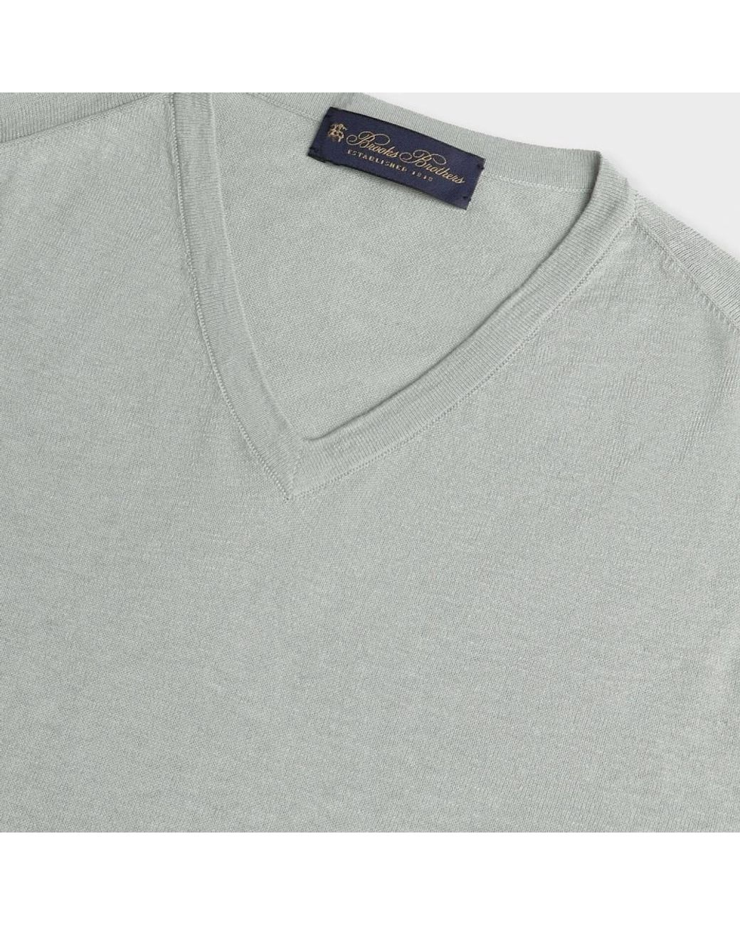 Brooks Brothers Gray V-Neck Knitwear for men