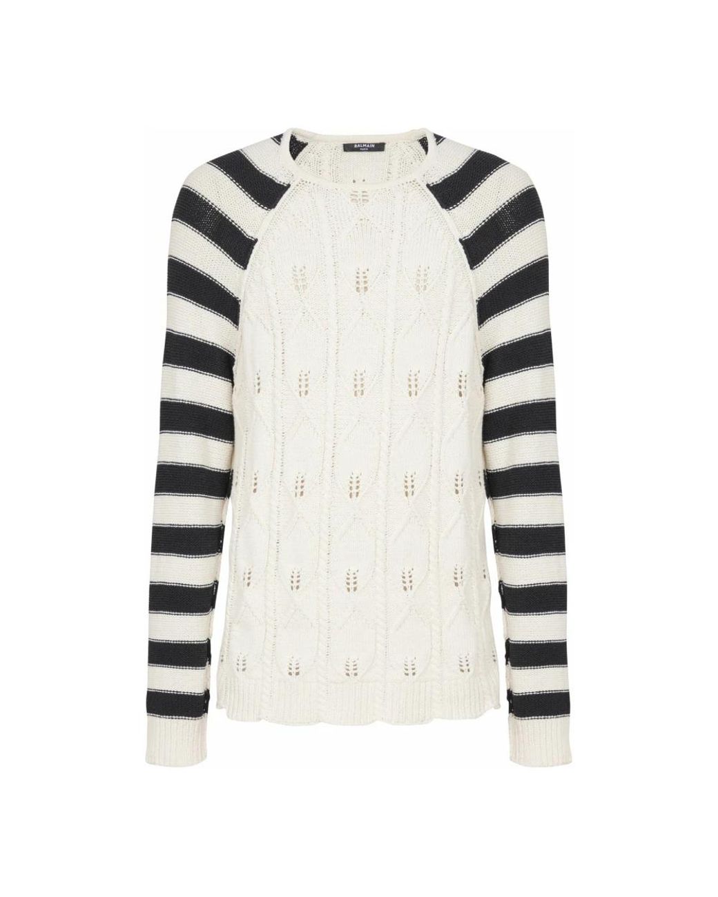 Balmain Truien & Vesten ,Wit ,Katoen Cabe Gebreide Trui in het White voor heren