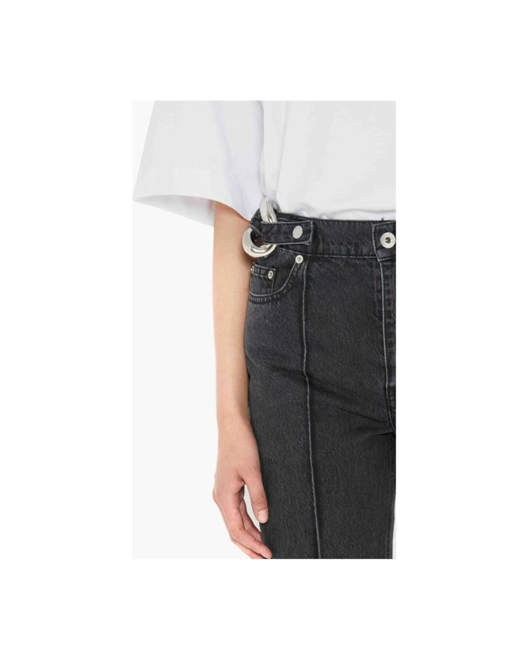 J.W. Anderson Black Chain Link Slim Fit Denim Jeans