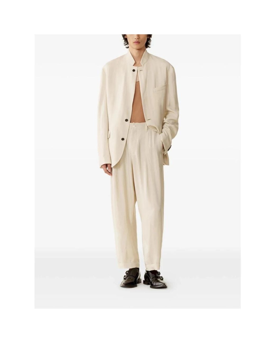 Lanvin Natural Wide Trousers for men
