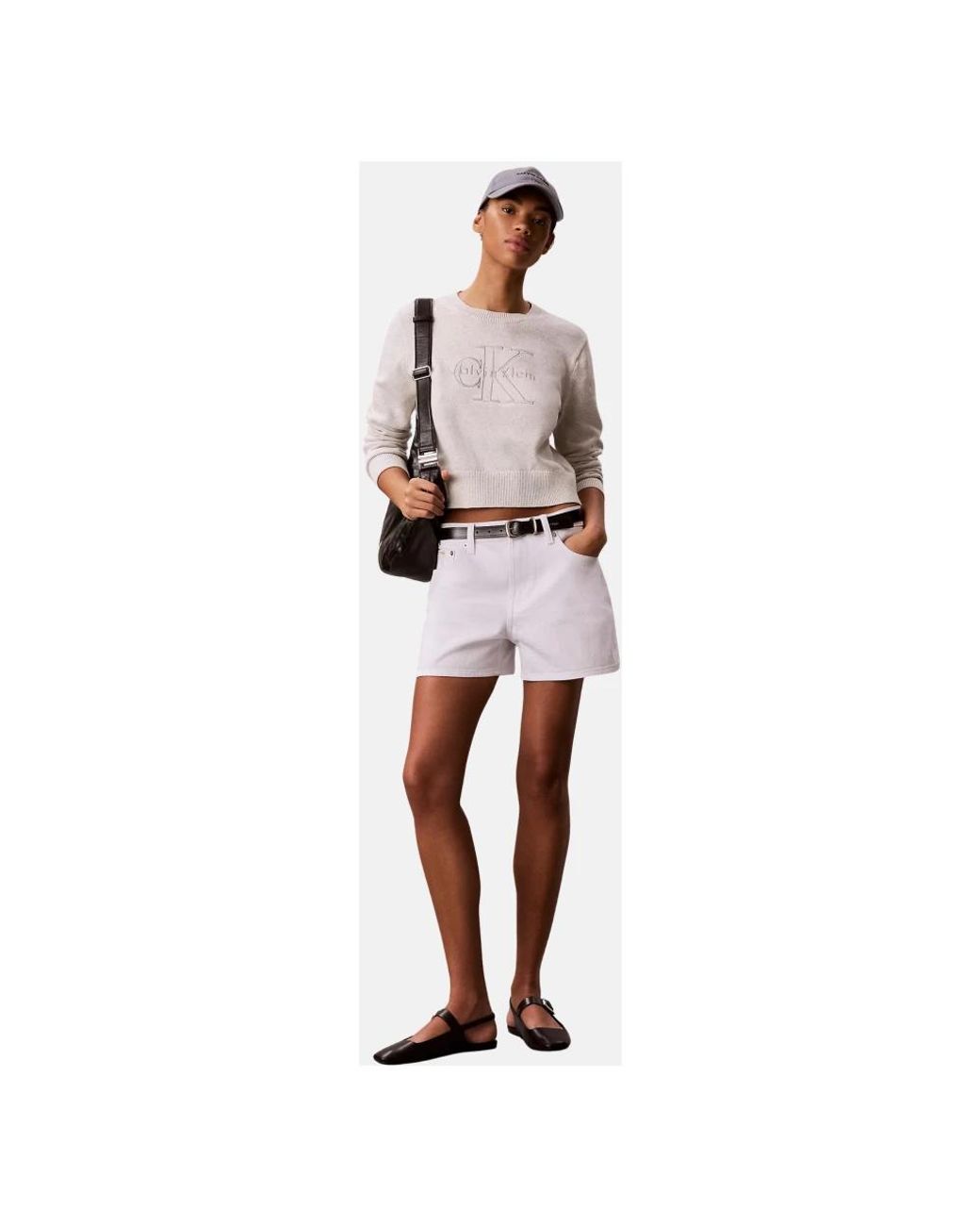 Calvin Klein White Round-Neck Knitwear
