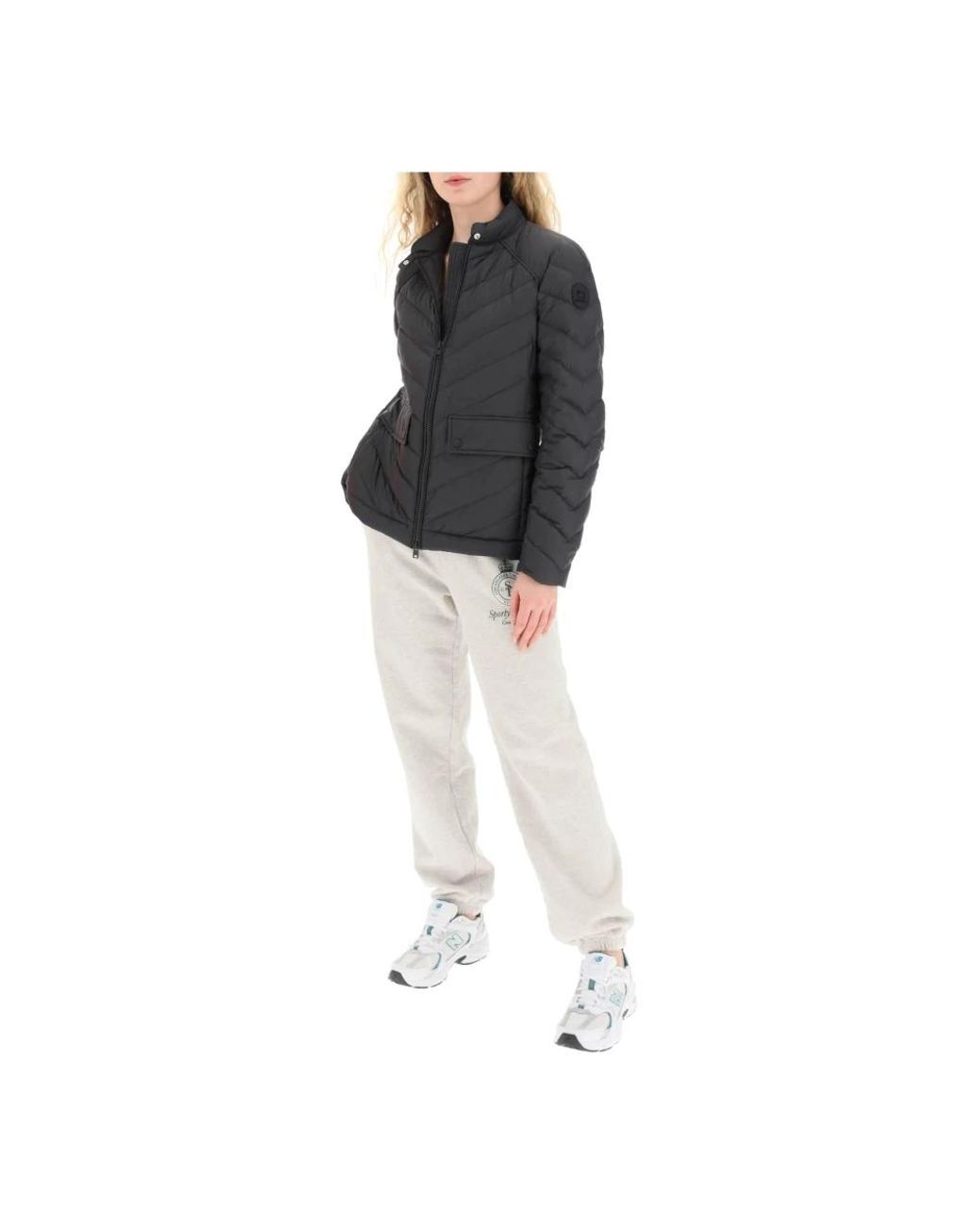 Woolrich Jassen ,Zwart ,Chevron Quilting Lichtgewicht Donsjack in het Black