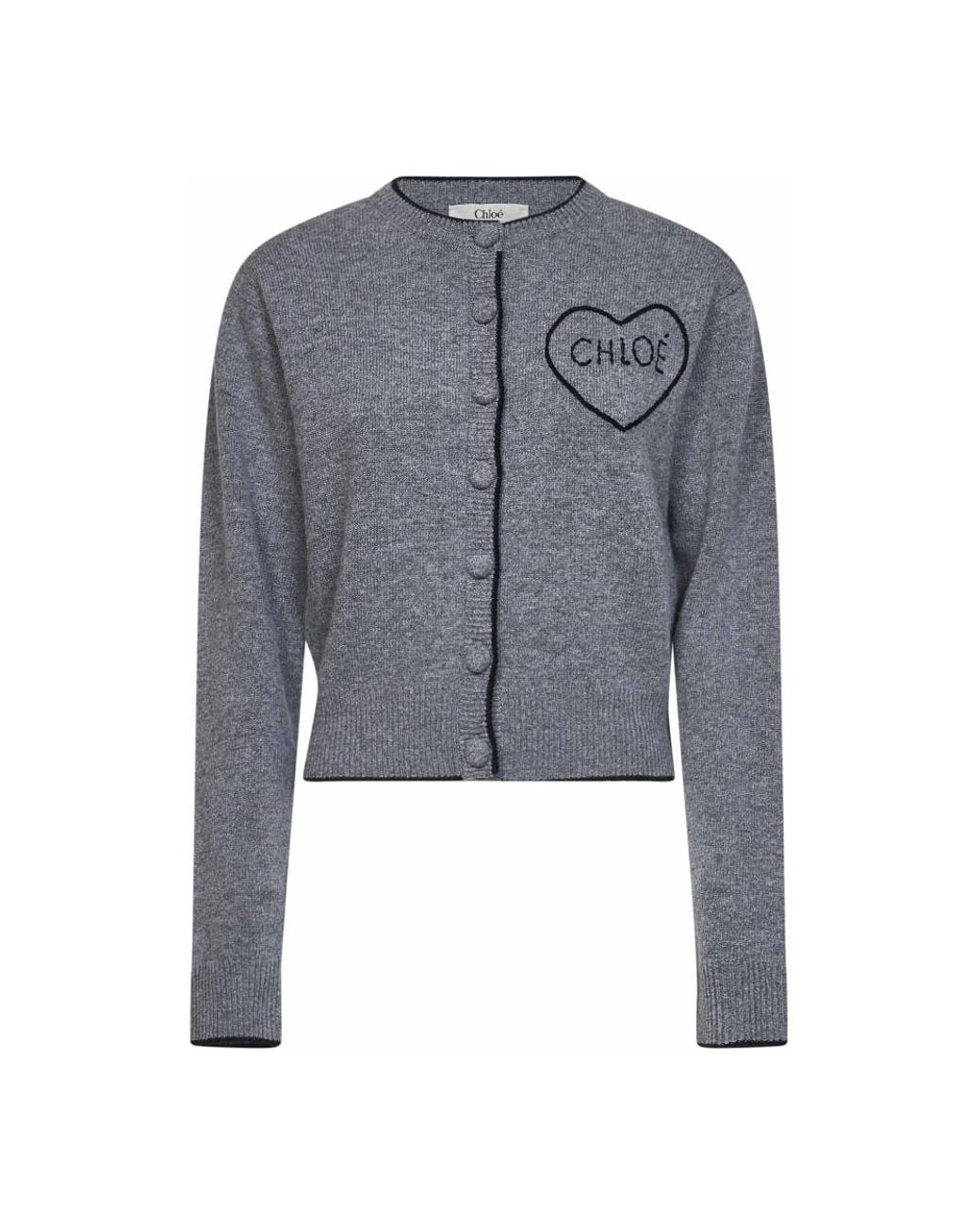 Chloé Logo Wol En Kasjmier Vest in het Gray