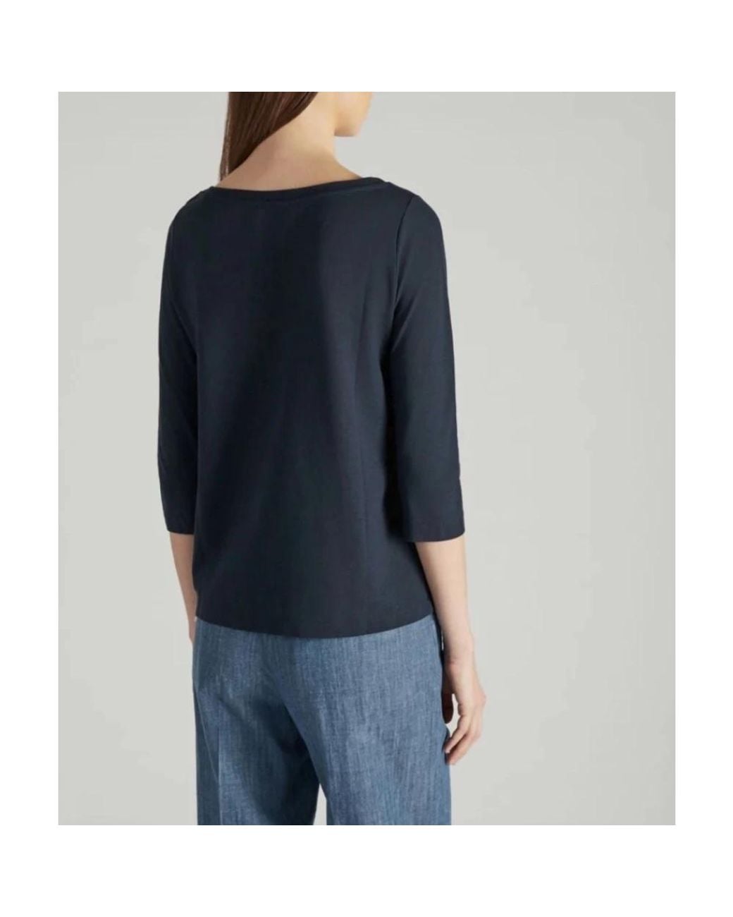 Zanone Blue Long Sleeve T-Shirts