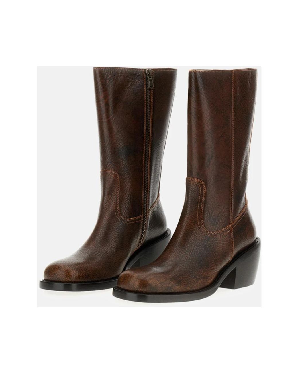 Dries Van Noten Brown Cowboy & Biker Boots