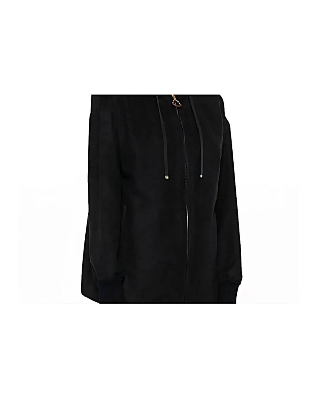 Moncler Black Zip-Up Drawstring Hoodie