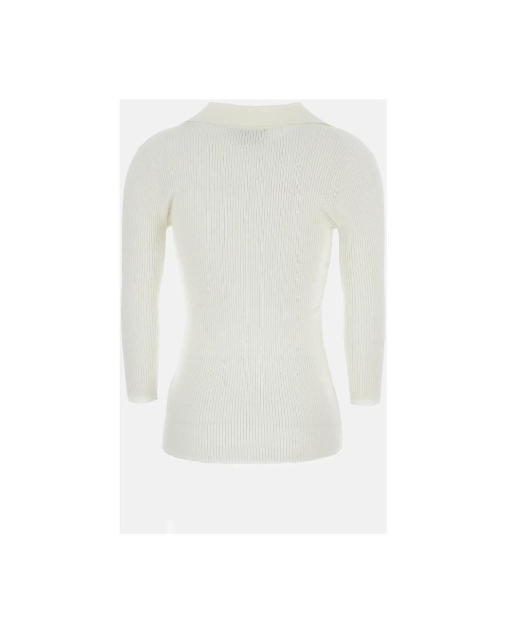 Elisabetta Franchi White V-Neck Knitwear