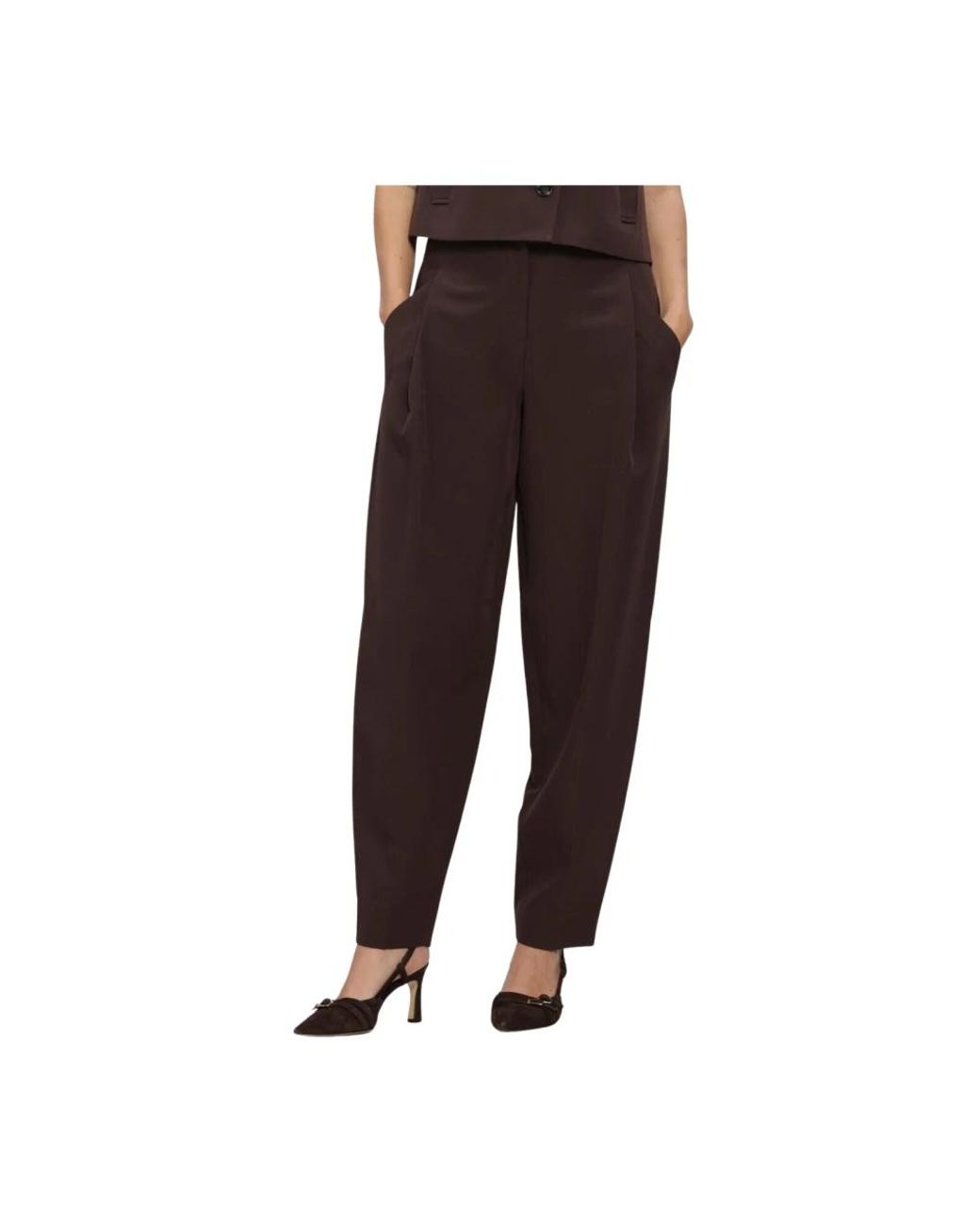 Bruuns Bazaar Broeken ,Bruin ,Polyester Ruby Sus Bbjonat Broek in het Brown