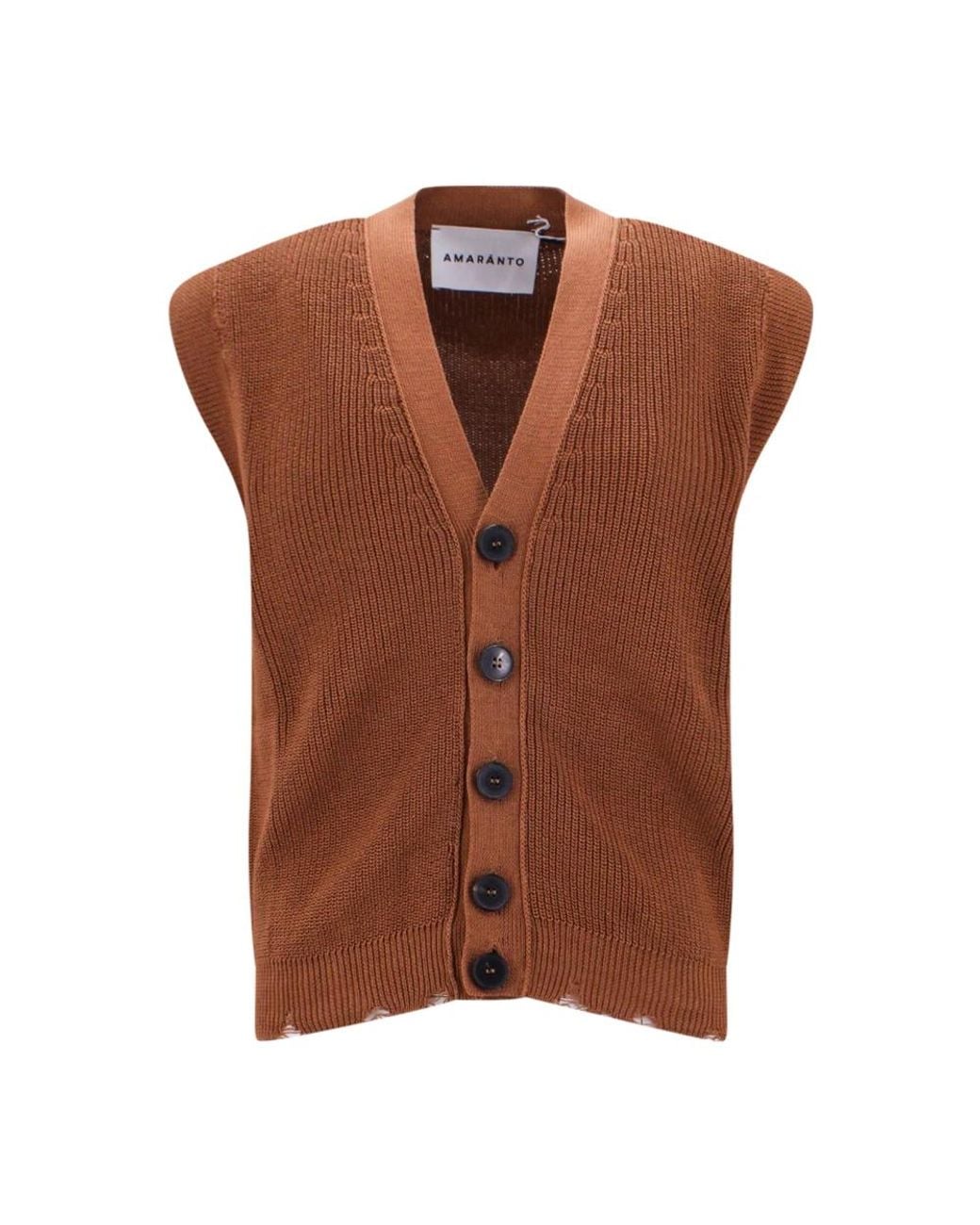 Sleeveless Knitwear Amaranto de hombre de color Brown