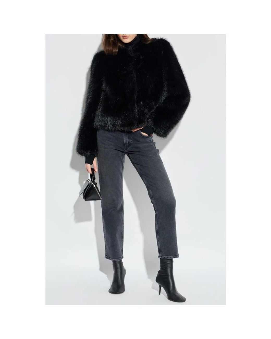 Stand Studio Black Faux Fur & Shearling Jackets
