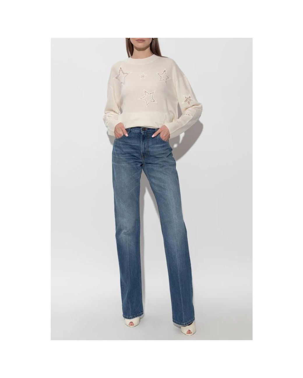 Round-Neck Knitwear LoveShackFancy de color White