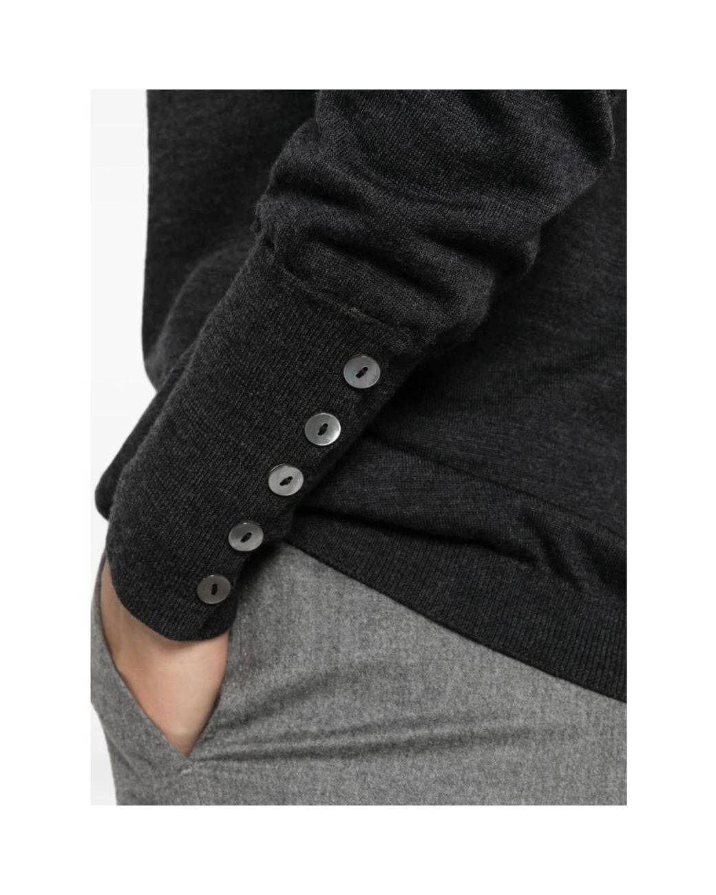 Alpha Studio Black Roll Neck Pullover