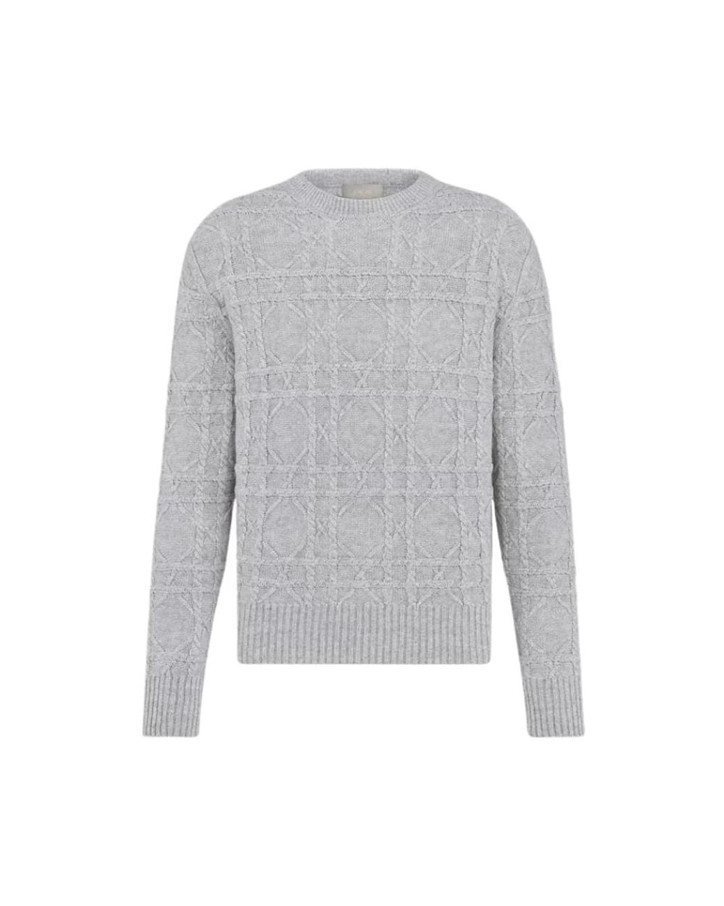 Dior Gray Round-Neck Knitwear for men