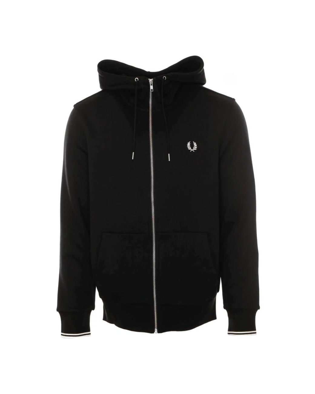 Fred Perry Hoodies & Sweatvesten ,Zwart ,Hooded Sweat Jacket Met Rits in het Black voor heren