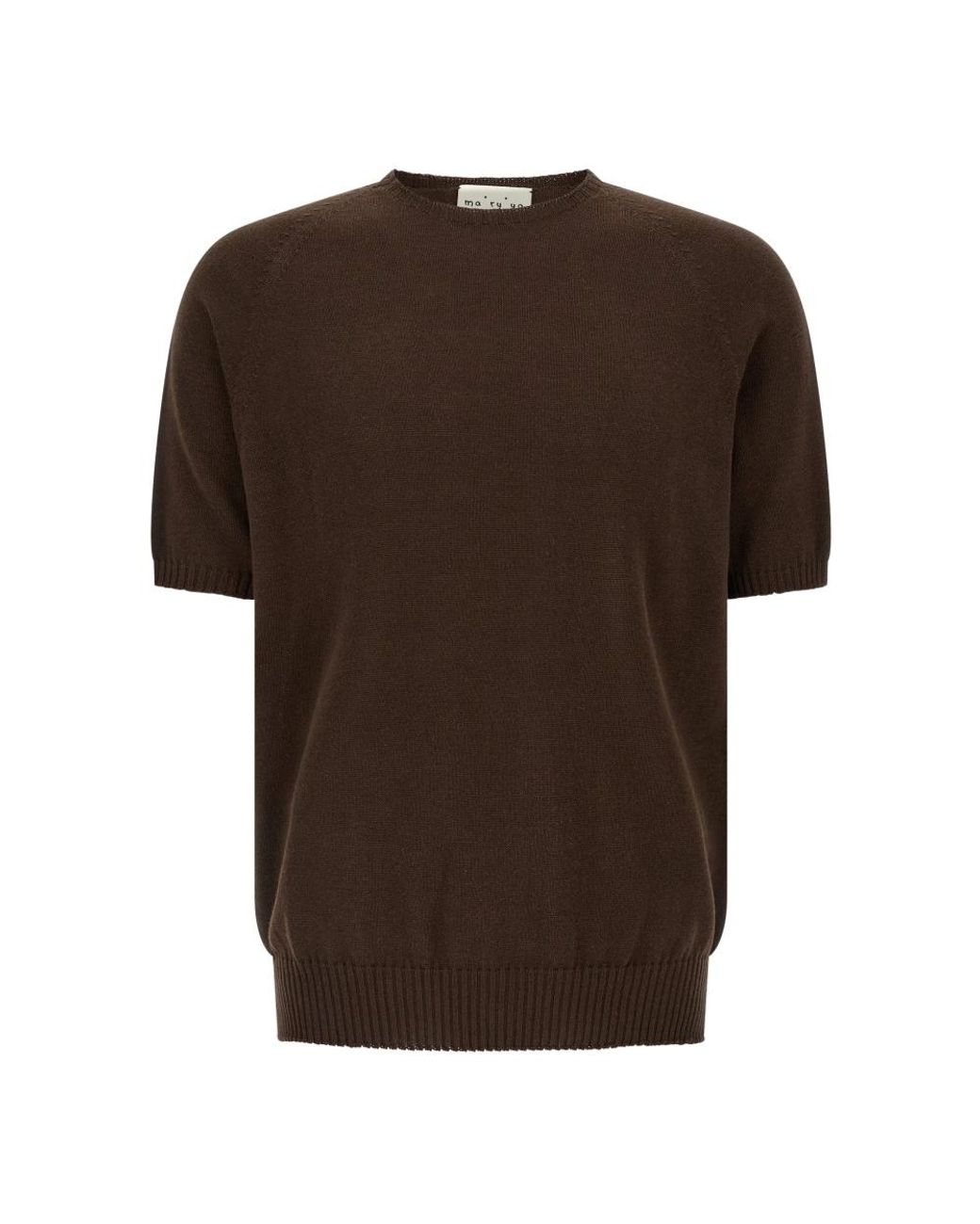 Ma'ry'ya Brown Round-Neck Knitwear for men