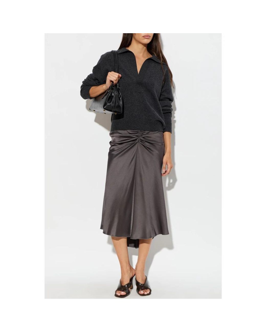 Victoria Beckham Brown Midi Skirts