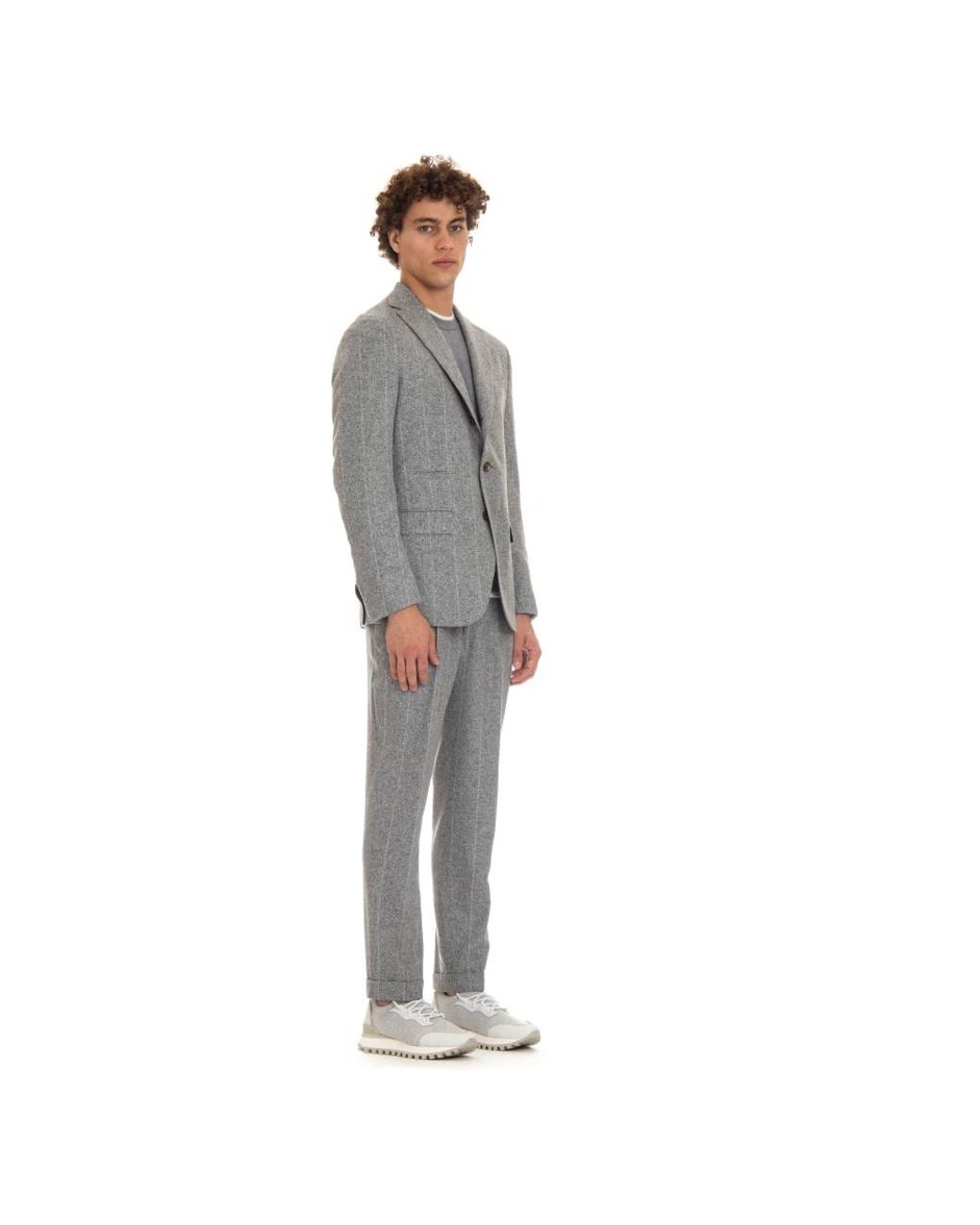 Eleventy Gray Single Breasted Suits for men