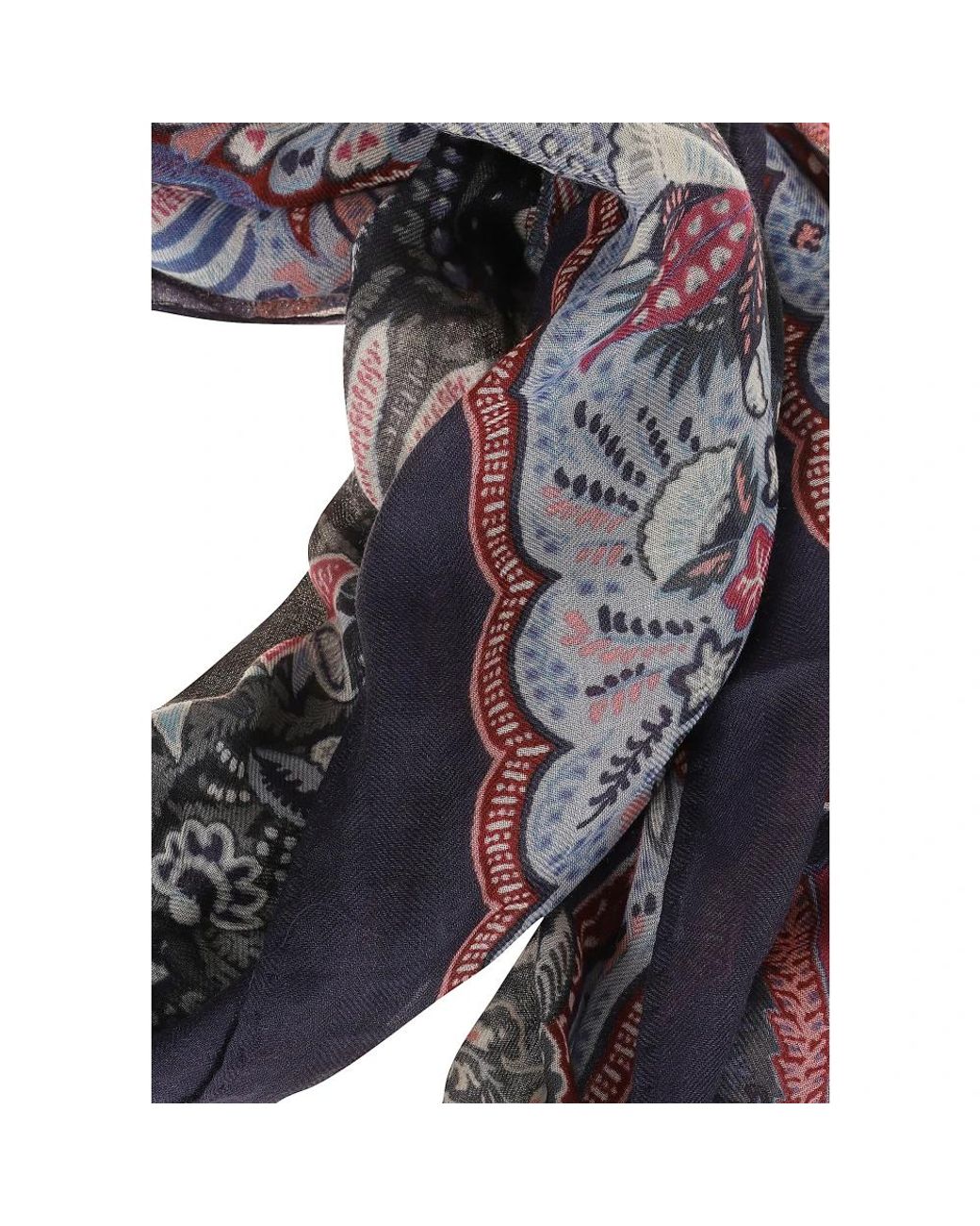 Etro Purple Silk Scarves for men