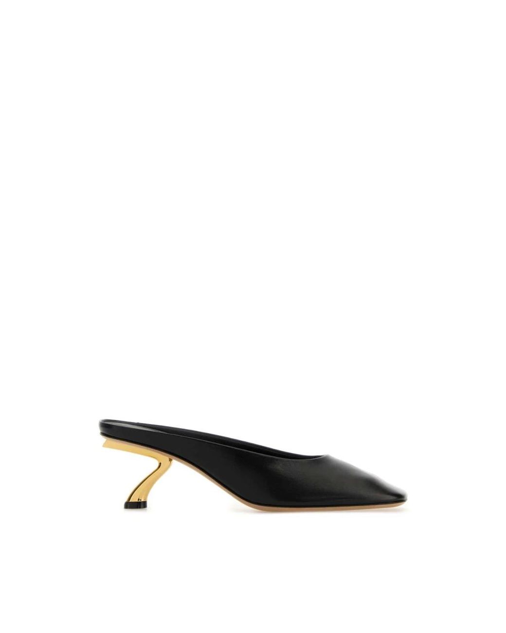 Ferragamo Black Heeled Mules