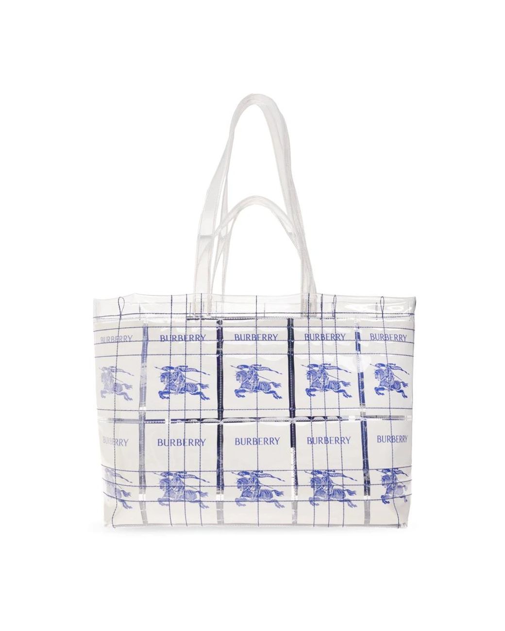 Burberry White Ekd label einkaufstasche