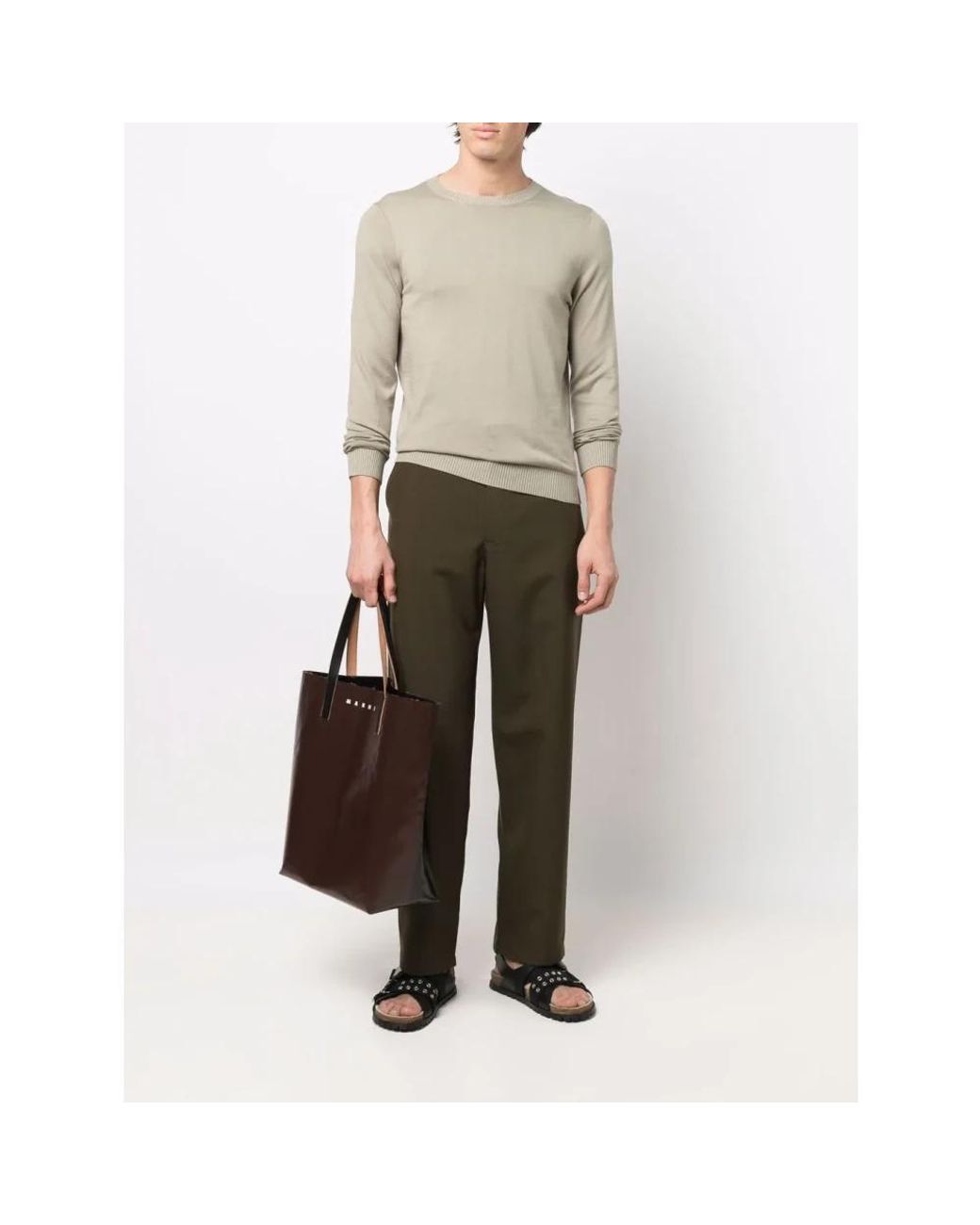 Malo Gray Round-Neck Knitwear for men