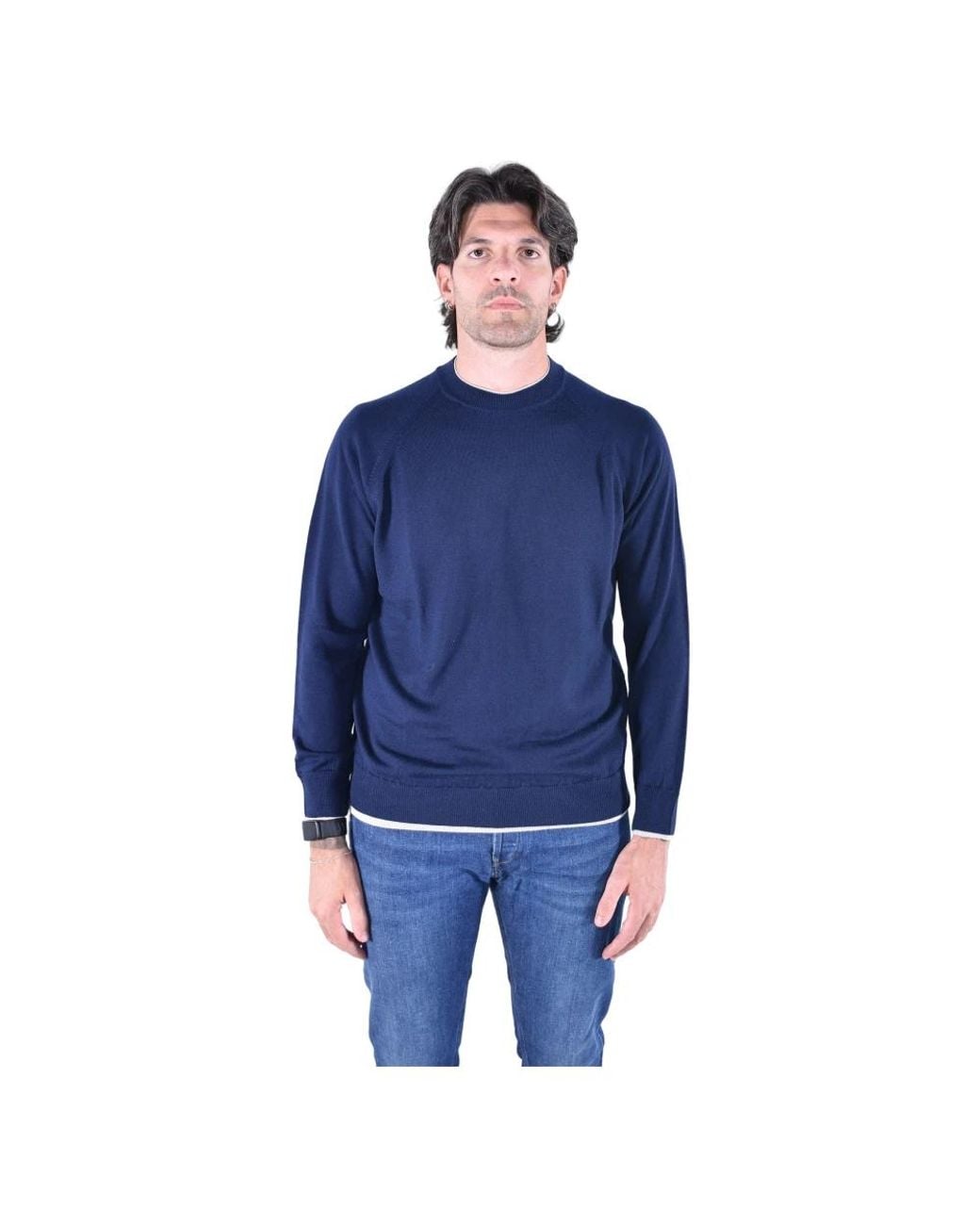 Eleventy Blue Round-Neck Knitwear for men