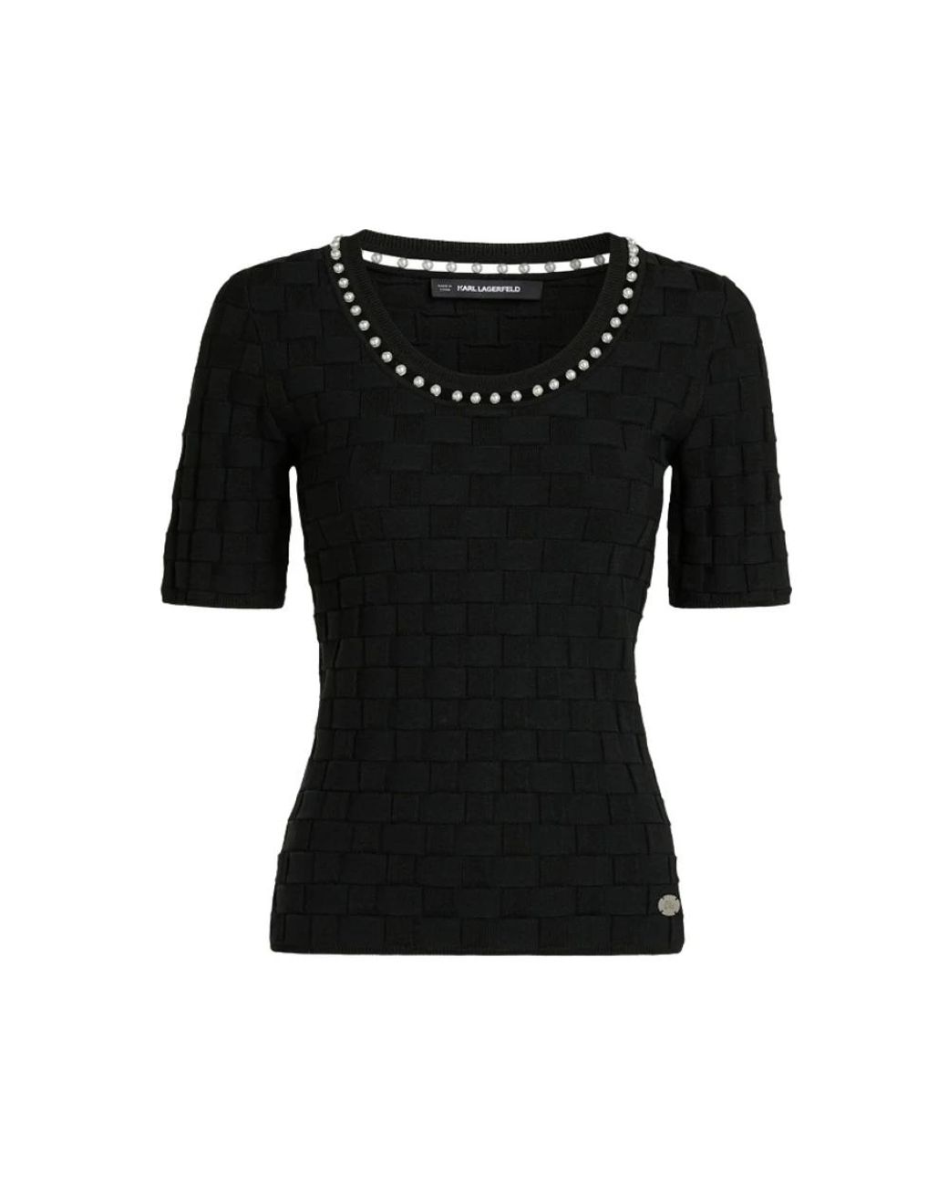 Karl Lagerfeld Black Round-Neck Knitwear