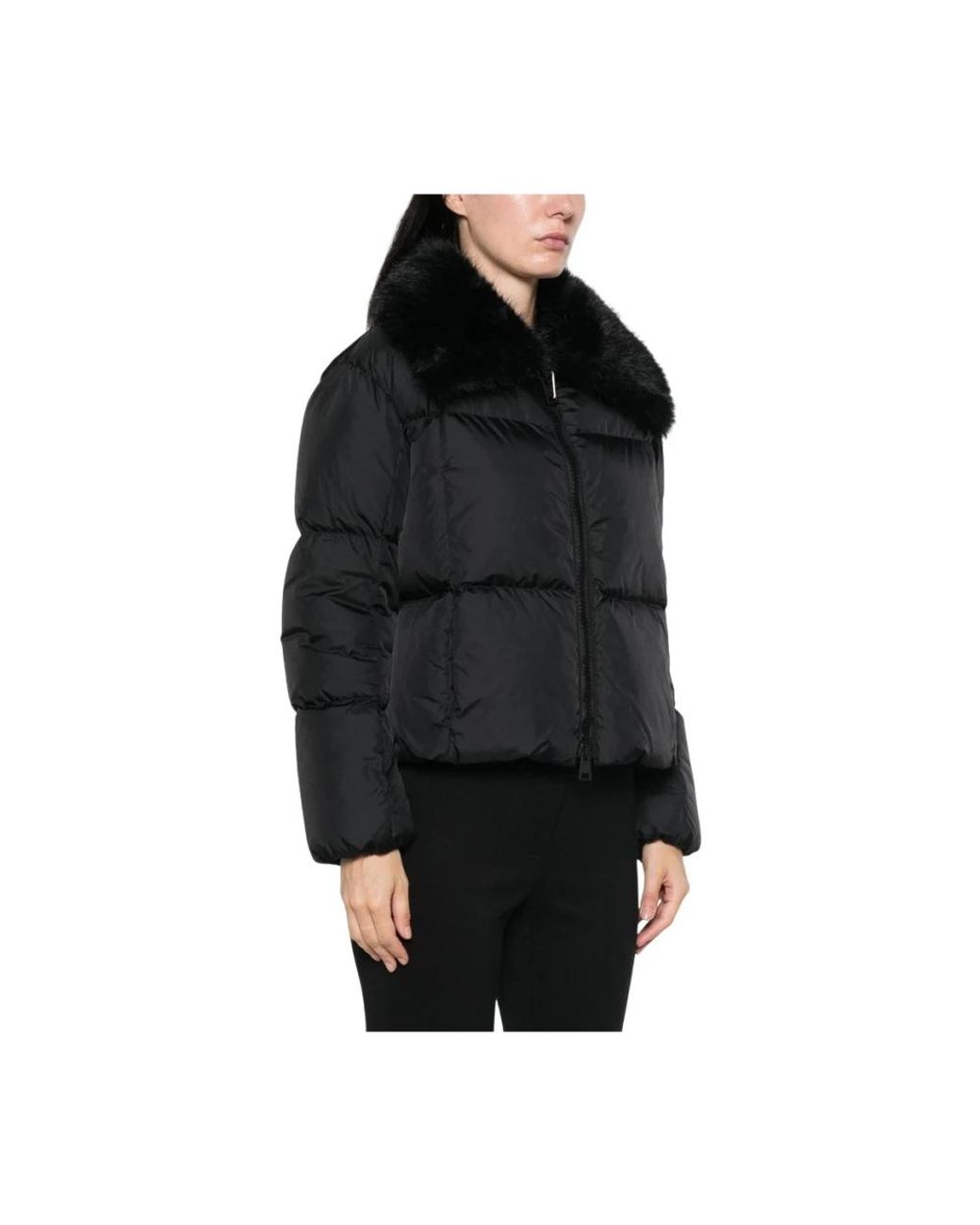 Herno Jassen ,Zwart ,Leer Chamonix Donsjack in het Black