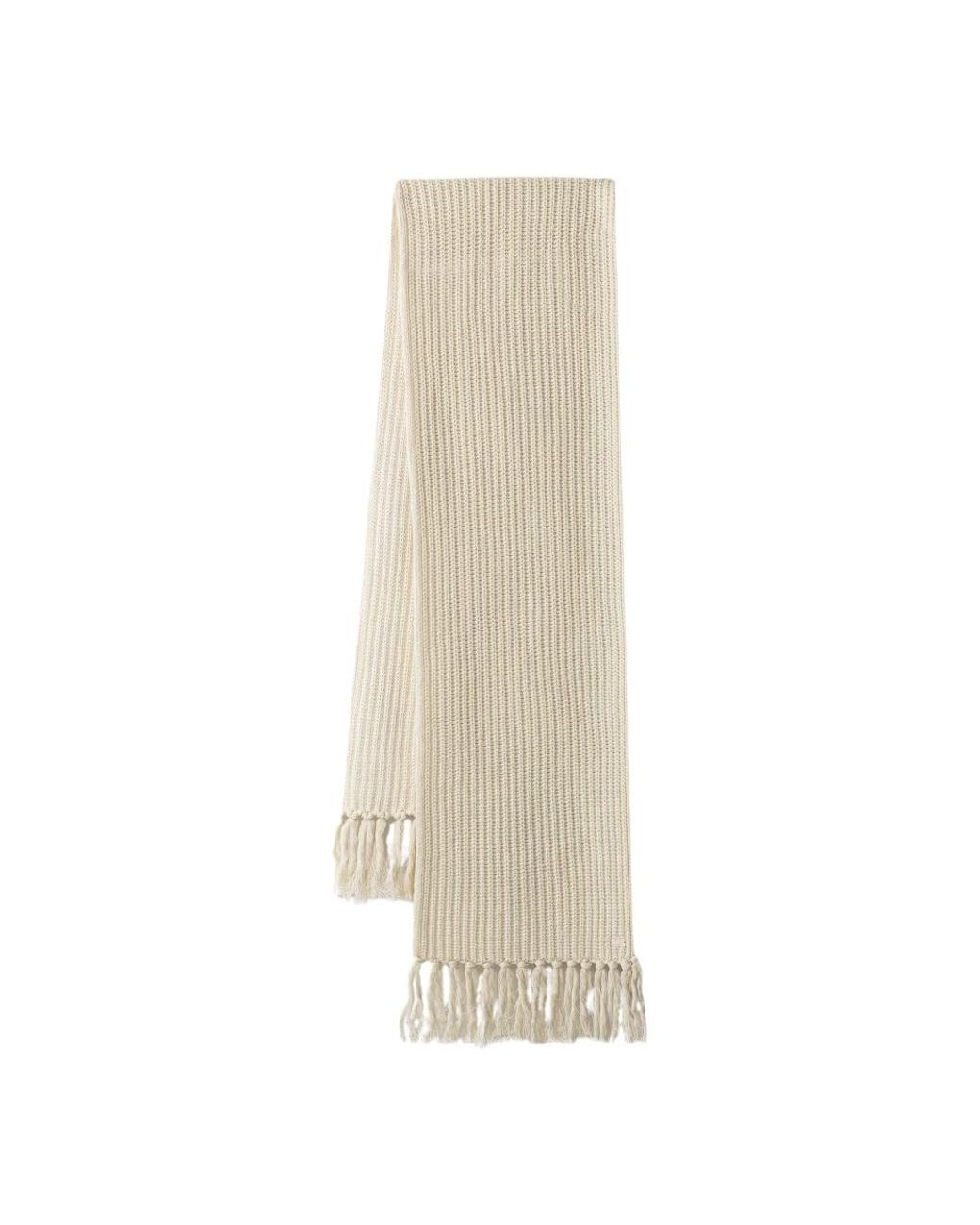 Lacoste Natural Wollschal Mit Fransen