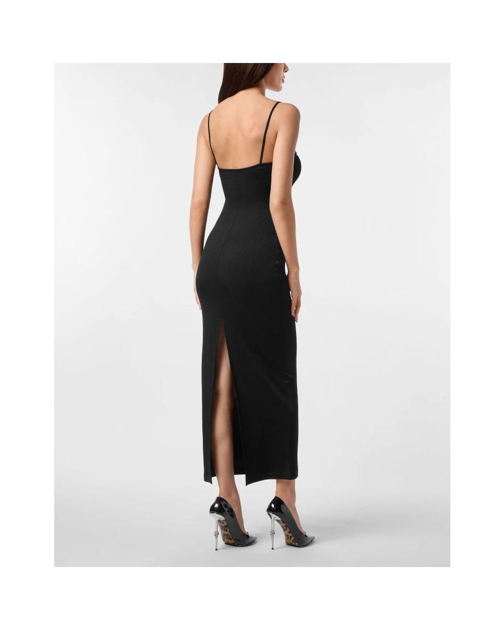 Philipp Plein Black Maxi Dresses
