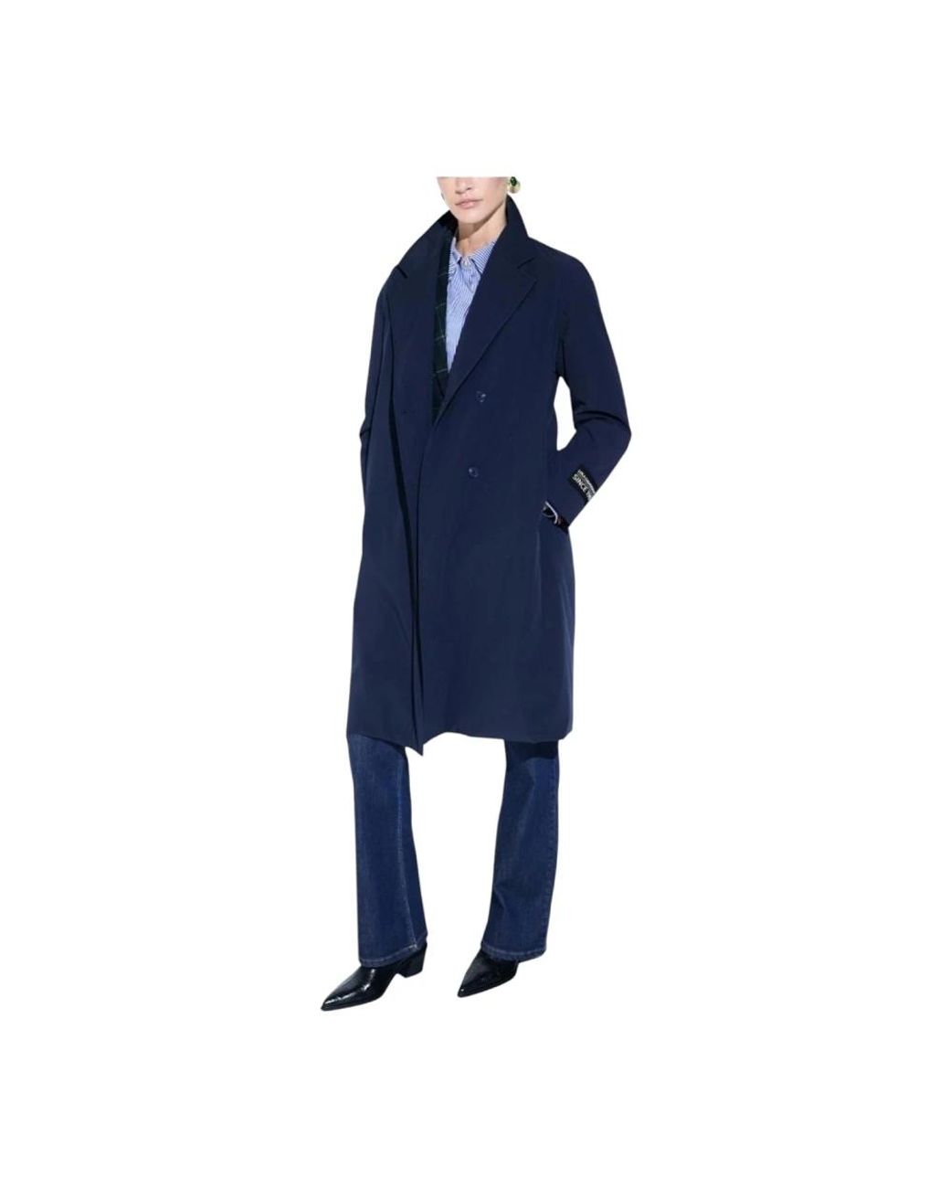 Lola Casademunt Blue Double-Breasted Coats