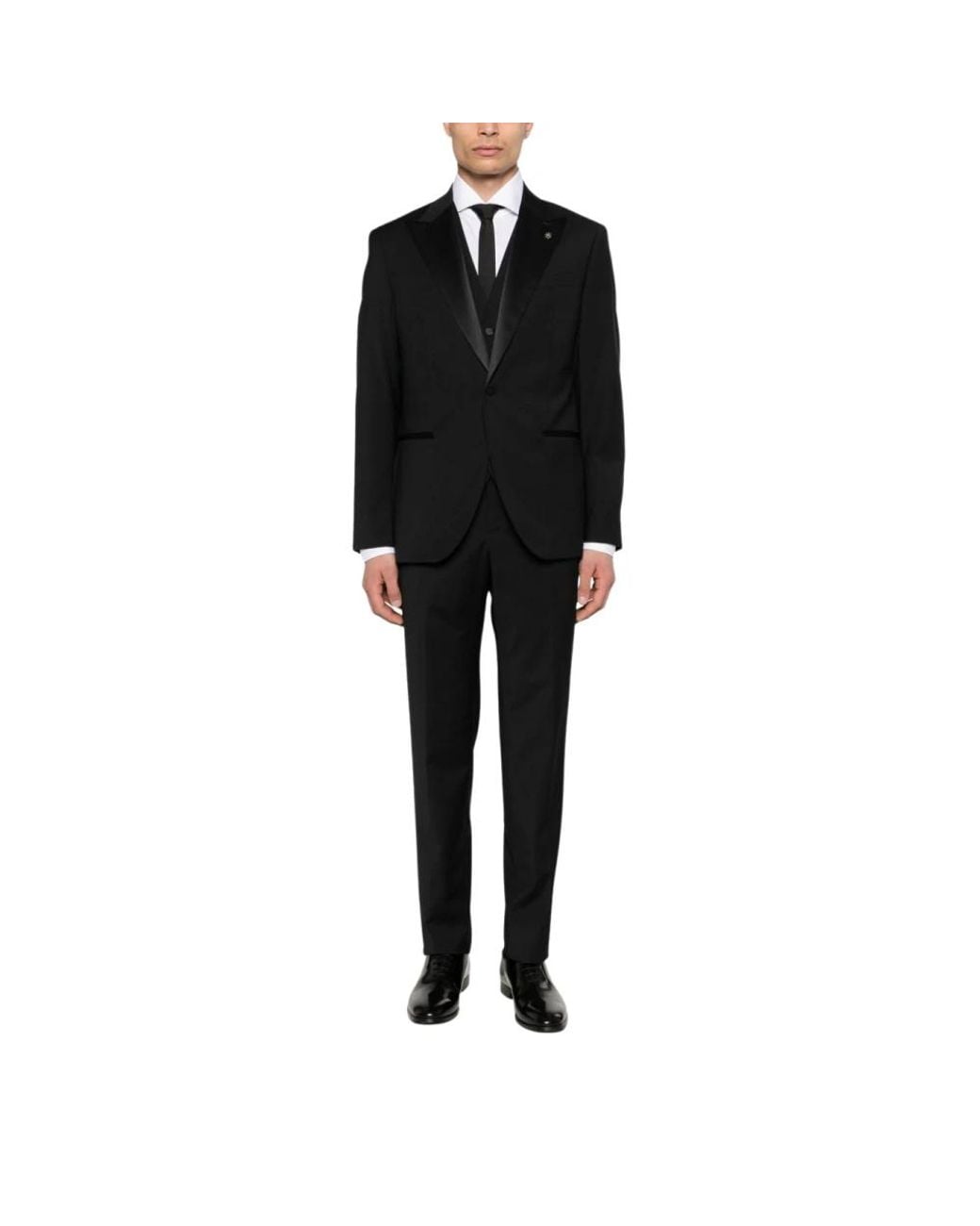 Manuel Ritz Black Single Breasted Suits for men