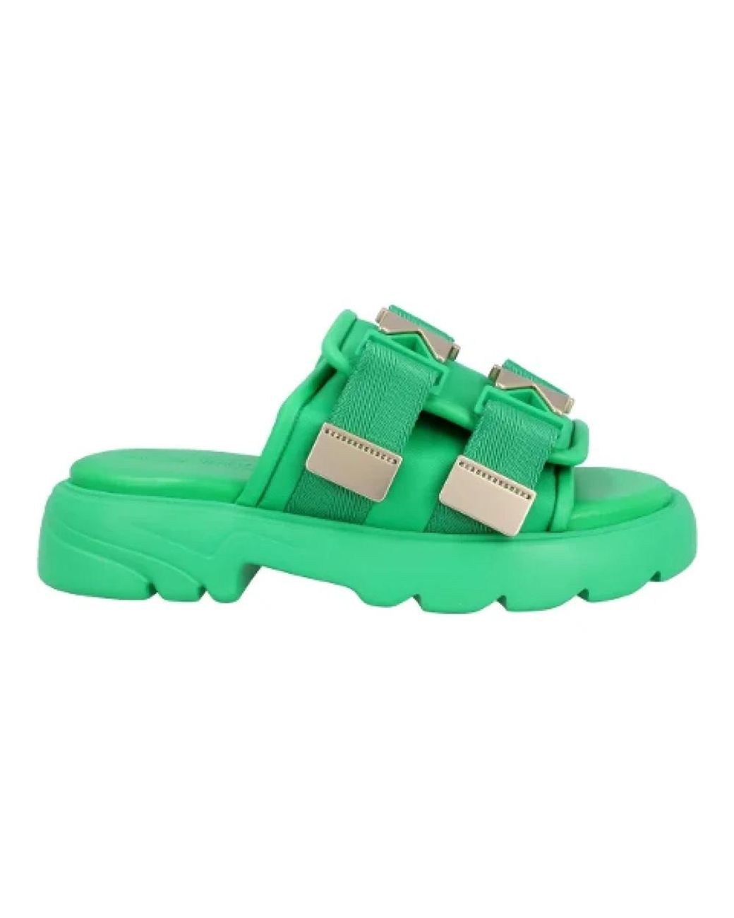 Bottega Veneta Green Sliders