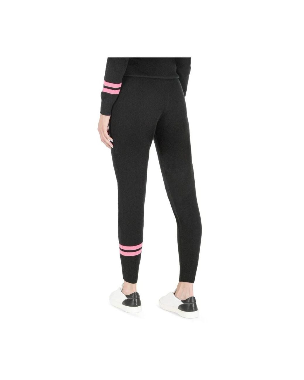 Dee Ocleppo Broeken ,Zwart ,Kasjmier Cashmere Joggers Initial A Relaxed Fit in het Black