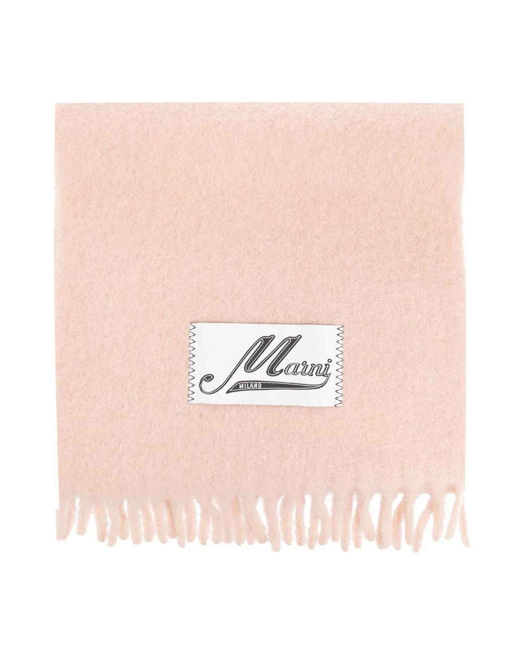 Marni Accessoires ,Roze ,Wol Wollen Sjaal Met Logo in het Pink
